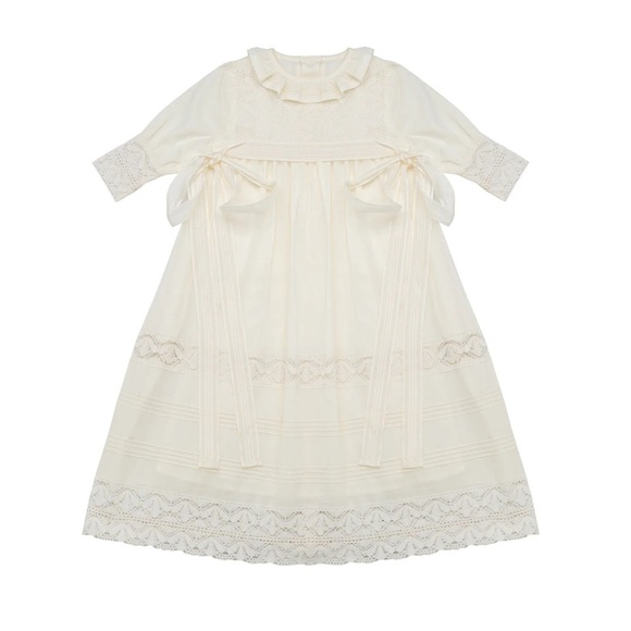 NWT Pili Carrera Heirloom Christening Baptism Gown w/Matching Bonnet&Bloomers 1M - Picture 1 of 14